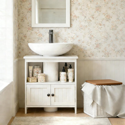 Armoire de salle de bain sous le lavabo de style moderne, armoire de rangement sur piédestal (non incluse)