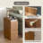 Narrow Night Stands with 2 Drawers, Modern Slim Nightstand Set of 2, Stackable Skiny Side Table for Small Space, Bedroom, Living Room, Walnut Brown-1998906871