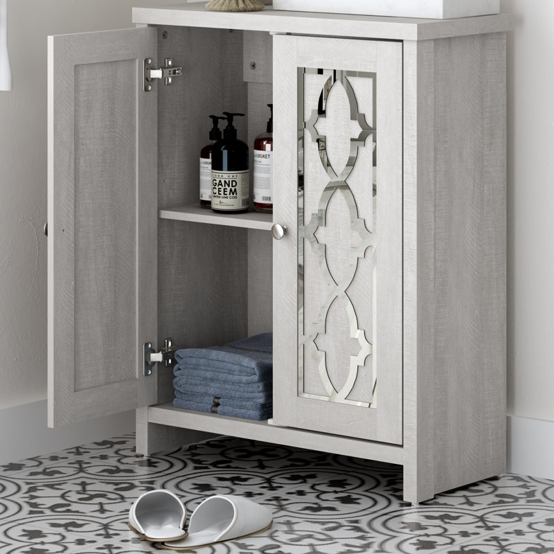 Armoire de salle de bain Chessani, Chêne gris cendré
