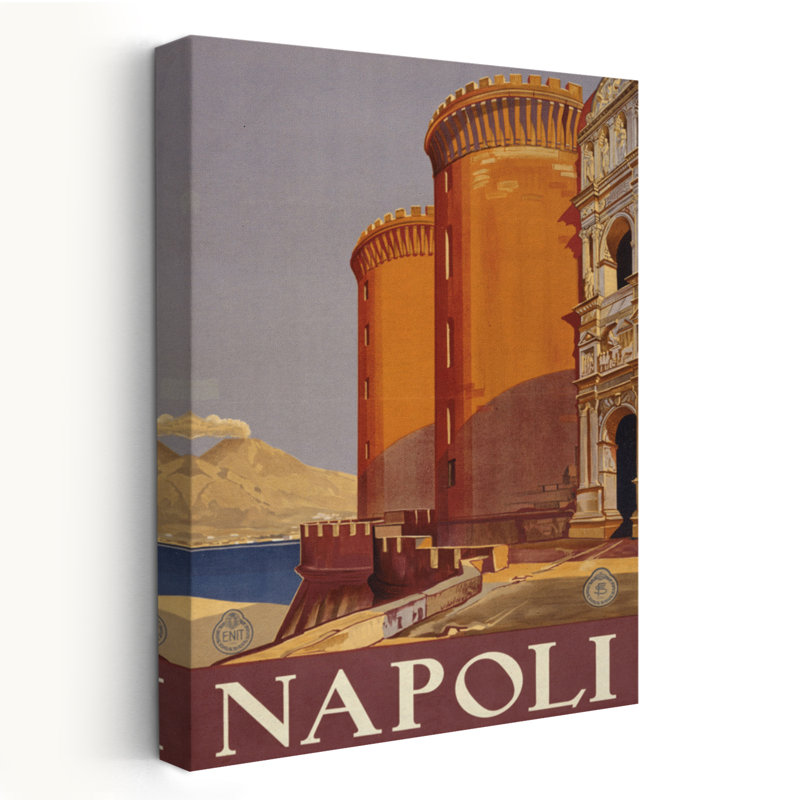 Napoli minimaliste; Illustration de voyage et carte moderne, H 60 po x l 40 po