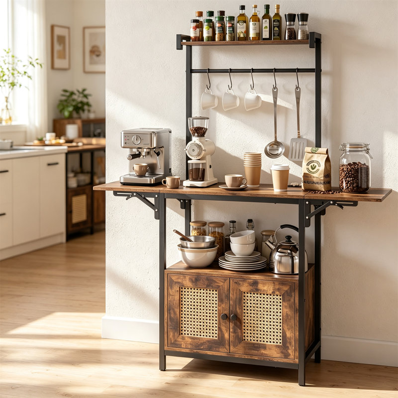 Kitchen Bakers Rack with Drop Leaf