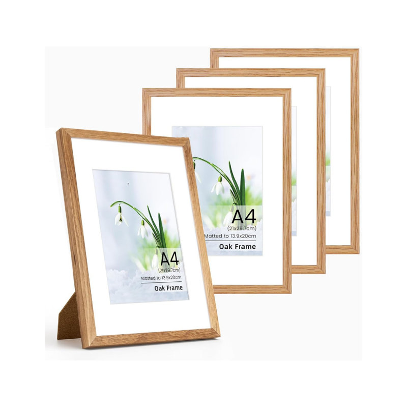 Brown Solid Wood Gallery Wall Picture Frame - Frames Included: 4