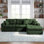 Canapé-lit modulaire en L Corduroy