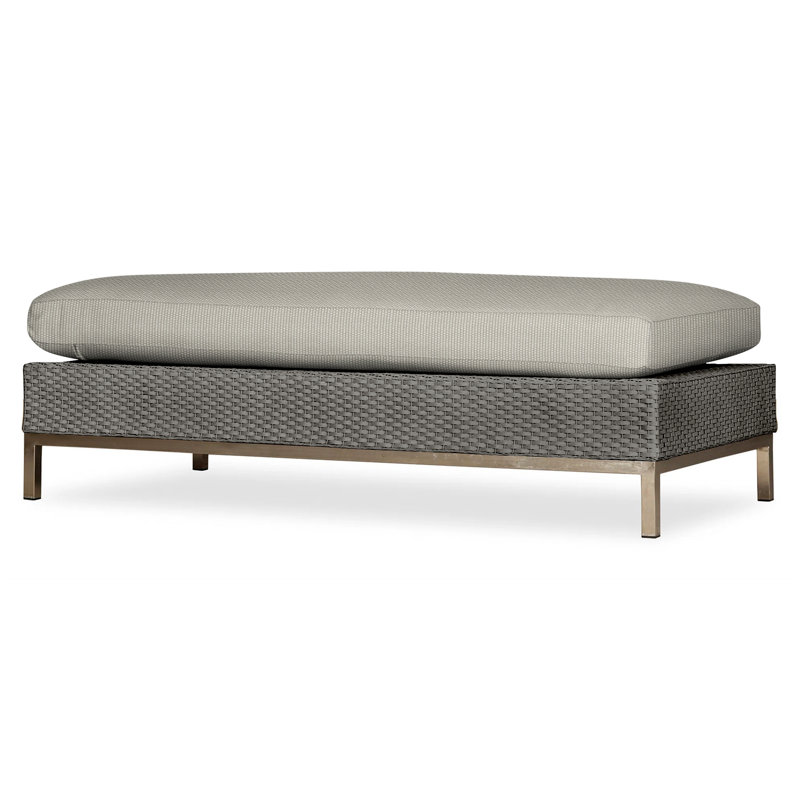 Elements Outdoor Ottoman, Pewter, Demo Oatmeal