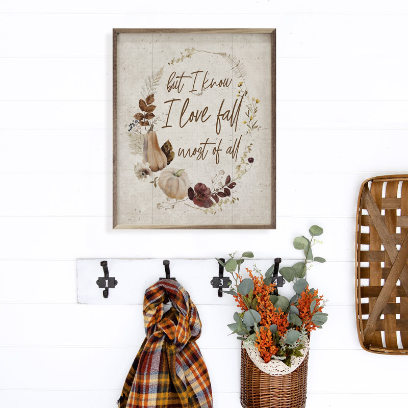 But I Know I Love Fall Wreath Whitewash, L 8 po x H 10 po