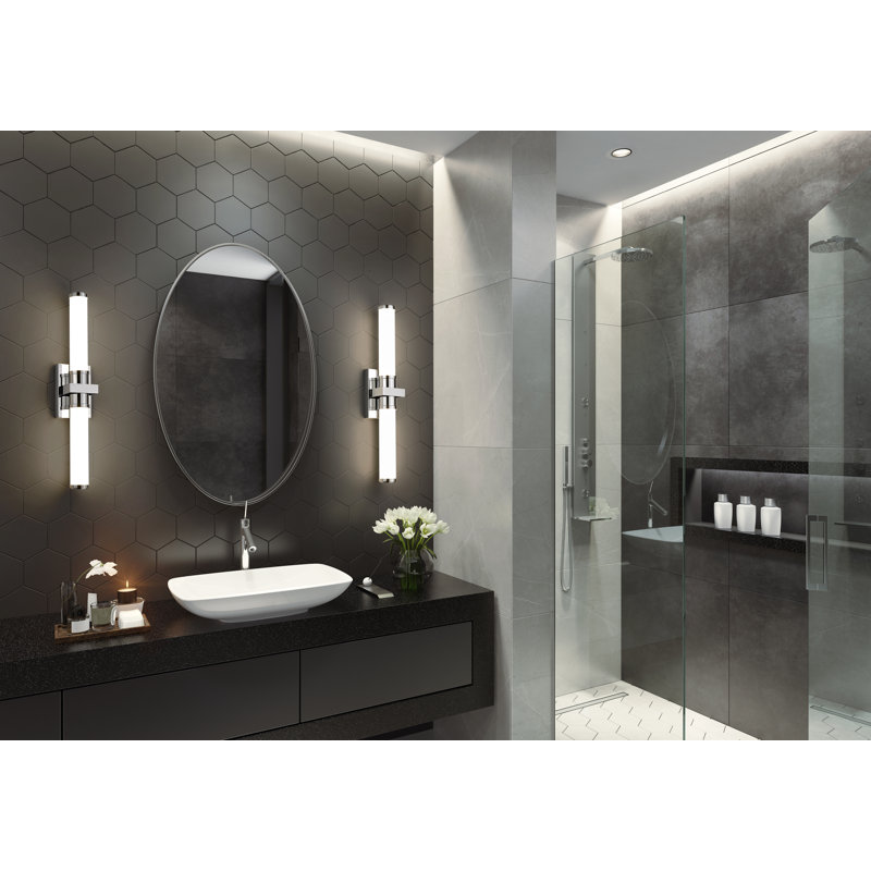 Meuble-lavabo 1 lumière 25,5 po Clarissa, Chrome