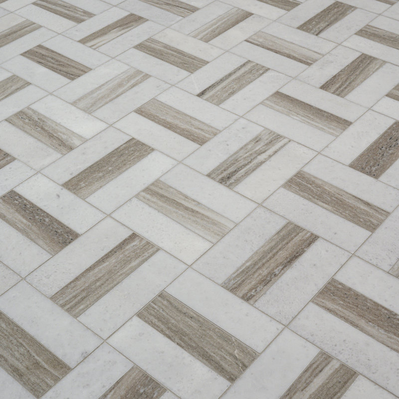 Carrelage mosaïque en marbre poli pour plancher et mur Mistline x 12 po x 12 po