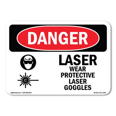 Laser Wear Protective Laser Goggles Decal 5" X 3.5"