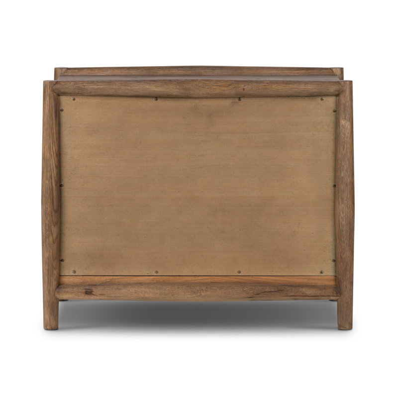 Glenview 3 - Drawer Solid Wood Nightstand, Weathred Oak