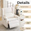 Fauteuil inclinable pivotant Veya surdimensionné, 66 cm (26 po) extra large, avec appui-tête réglable, revêtement en chenille, double coussin et porte-gobelet, blanc-361874840