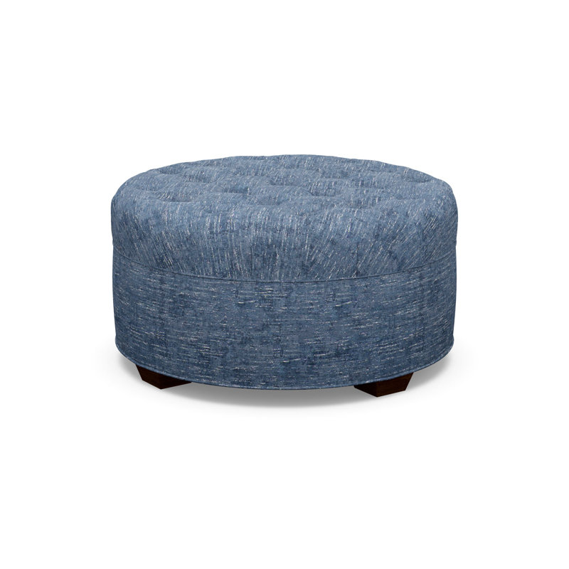 Round Tufted Ottoman, 8938-82, Walnut