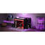 Lit mezzanine de jeu avec bureau, rangement et éclairage DEL - Aménagement d'espace pour étudier, couleur noire, matériau en bois, nombreuses étagères, éclairage de casier, solution de rangement, matériaux pour un espace d'étude fiable