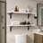 Sorbus 47.3 in Wood Wall Shelves with Black Metal Brackets, 2-Piece Set, White-135030850