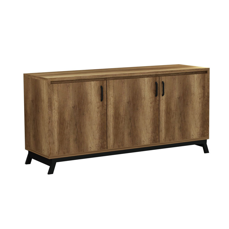 Console de 55,12 po de largeur, Noyer / noir