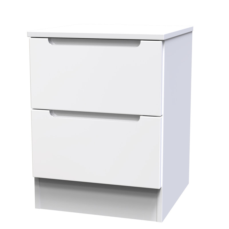 Bisma 37cm W Manufactured Wood Bedside Table, White