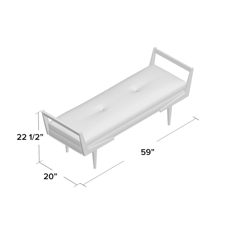 Boomerang Button Tufted Upholstered Accent Bench