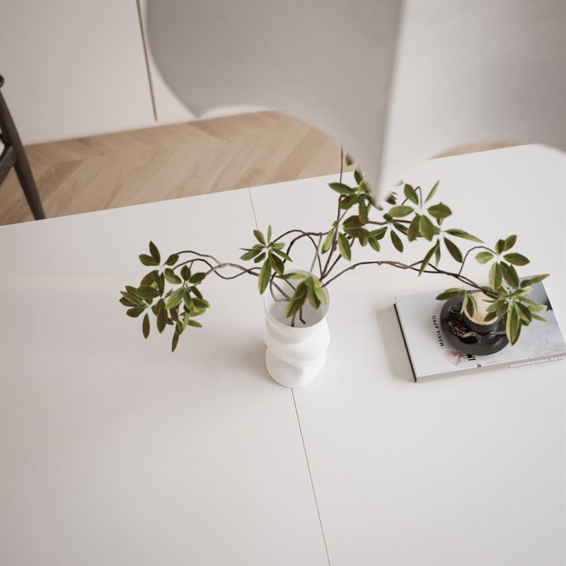 Extendable table ARTON II  140 cm,  "X" legs, White, White