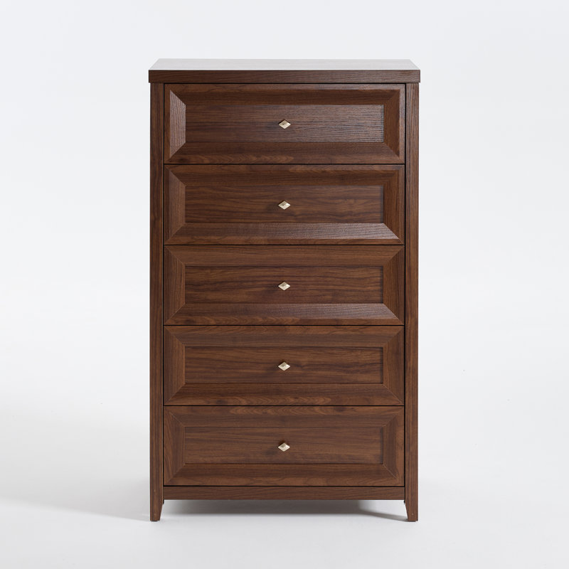 76.2cm W 5 - Drawer Chest of Drawers, Mahogany Brown