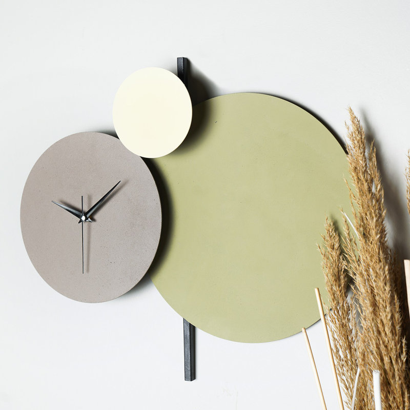 Amarmula Metal Wall Clock, Grey/Green/White