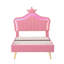Upholstered Bed With Led Adjustable Crown Shape Headboard-1217144605-1227393536