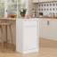 Meuble à linge basculant de style ferme - Rangement simple en bois avec tiroir et panier - Poubelle dissimulée de 38 litres - Organisateur pour salle de bain et cuisine - Blanc antique, meuble simple