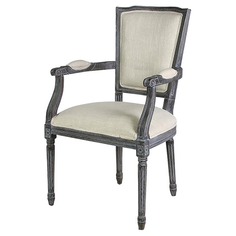 French Fabric Arm Chair in Ivory