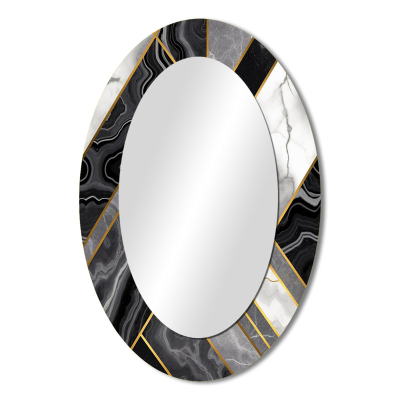 Laurenza - Miroir abstrait en métal, 36 po x 24 po