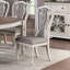 Chaise de salle à manger rembourrée en tissu gris clair, blanc rétro, ensemble de 2