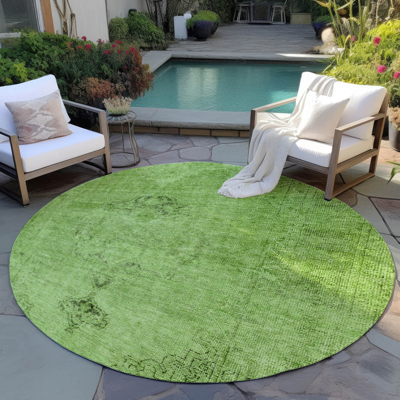 Washable Indoor / Outdoor Rug, Round 8'