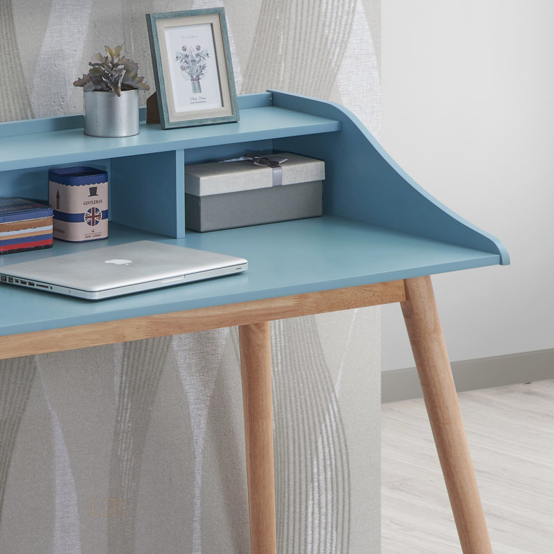 Bureau d'écriture avec huche Roskilde, H 36,8 po x l 43,3 po x P 24,5 po, Bleu