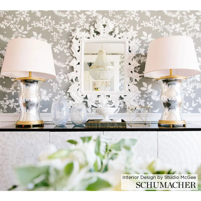 Shadow Vine Wallpaper, Charcoal