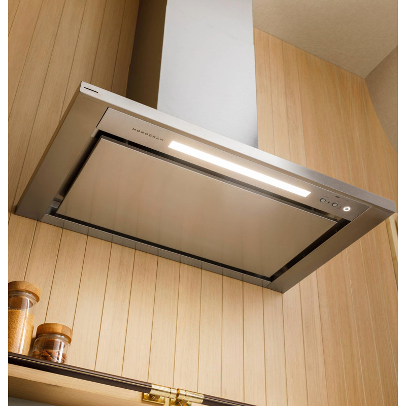 Monogram 48" Wall-Mounted Pyramid Chimney Vent Hood With Air Quality Sensors
