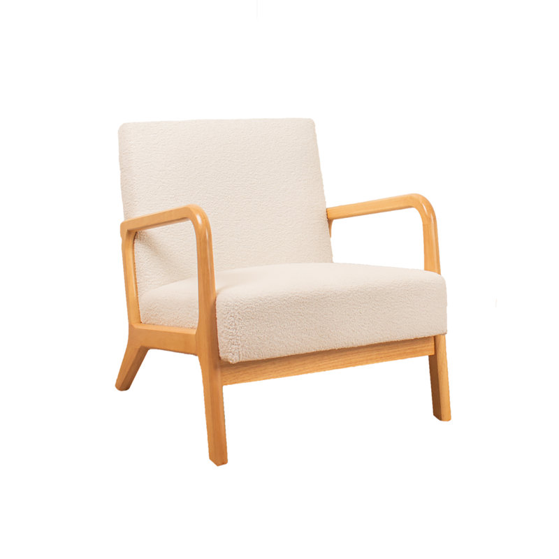 Boucle Accent Chair (Curved Arms), Cream