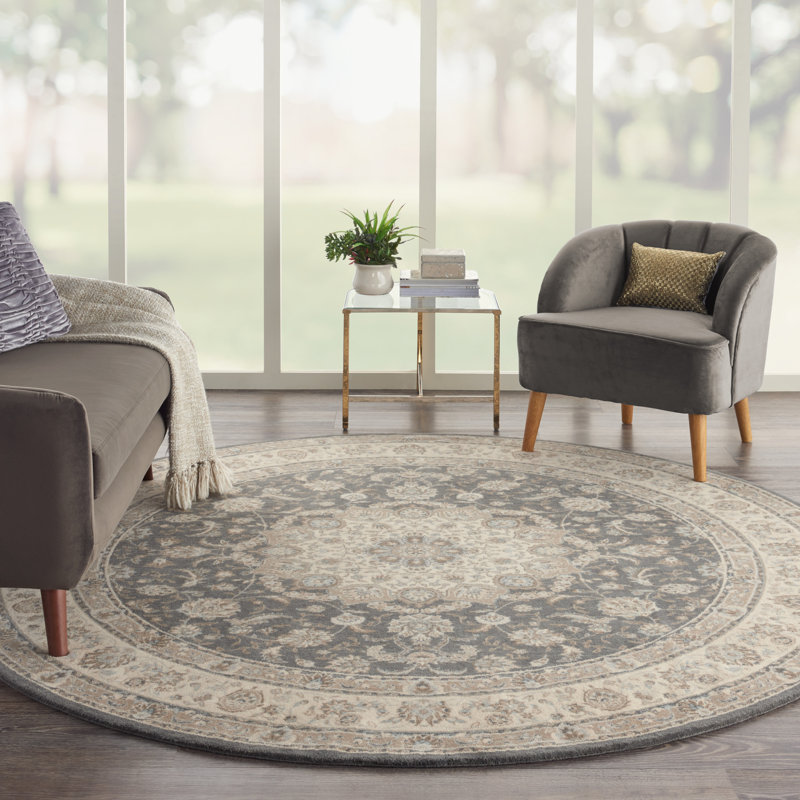 Tapis ivoire en laine Crownover, Rond 7 pi 10 po