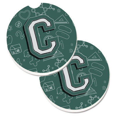 Ceramic Round 2 Piece Car Coaster Set
