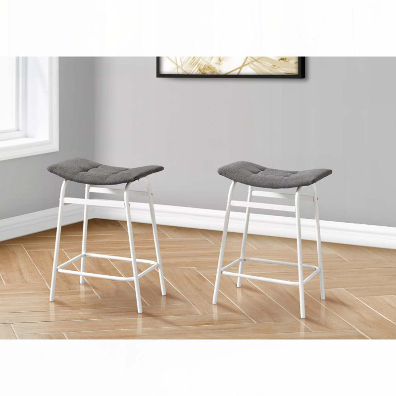 Tabouret de bar, hauteur de comptoir, ensemble de 2,, Gris, Blanc