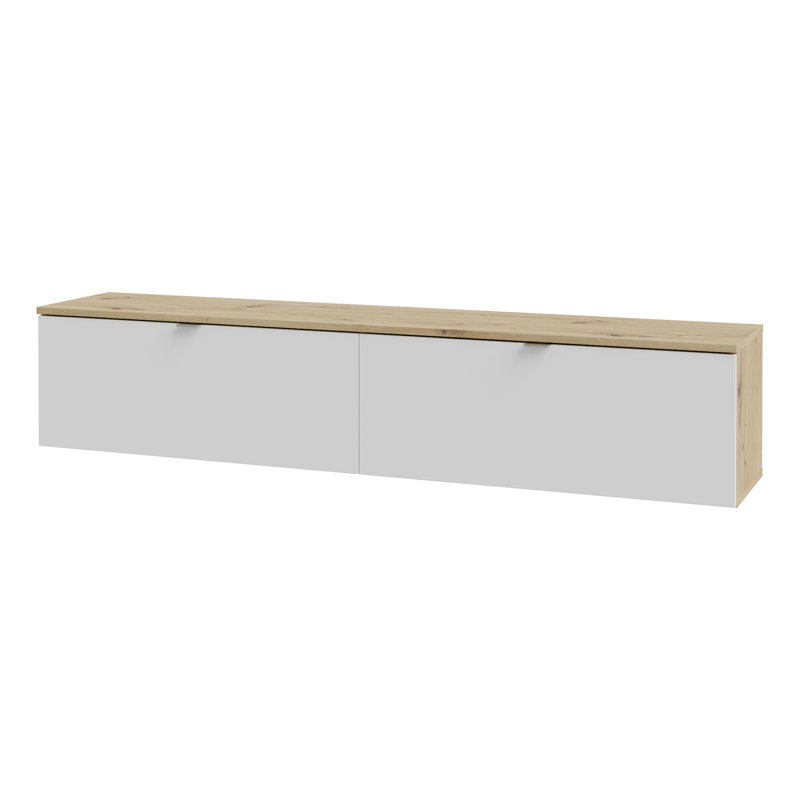 Shayah Unfinished TV Stand for TVs up to 88", White/Beige Wood