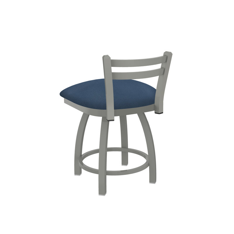 Tabouret de coiffeuse en métal Jackie, Nickel anodisé, Vinyle - Rein Bay