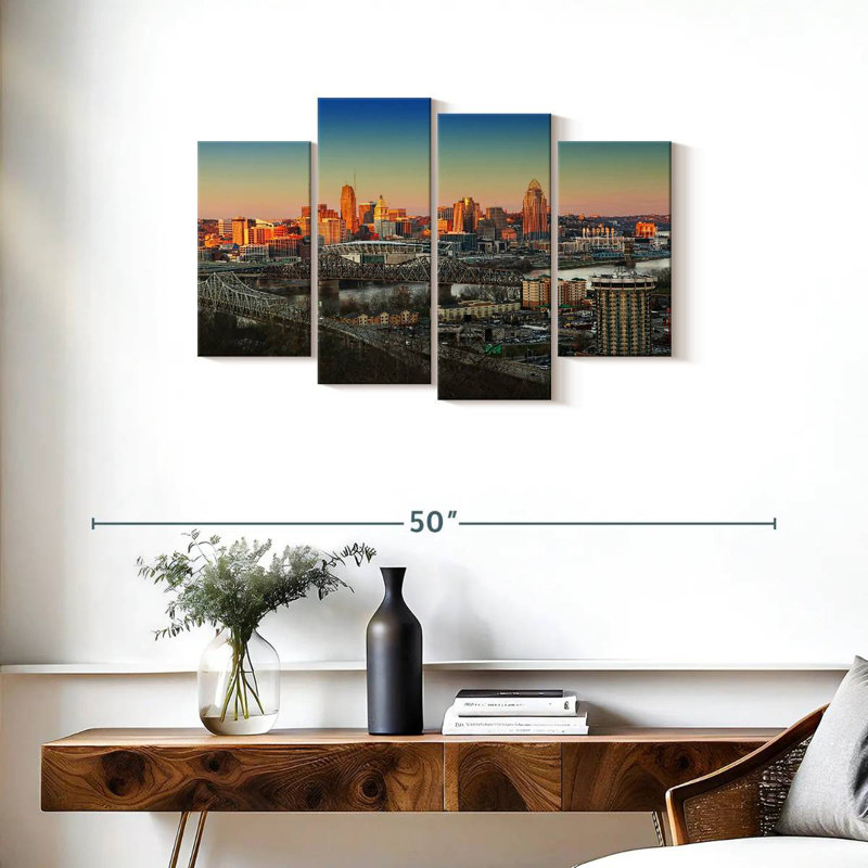 Hannes Cincinnati, coucher de soleil sur l'horizon, H 22 po x l 36 po