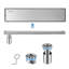 Drain de douche linéaire de 47 pouces, drain de douche en nickel brossé, drain de douche en acier inoxydable 304, long drain linéaire invisible résistant aux odeurs