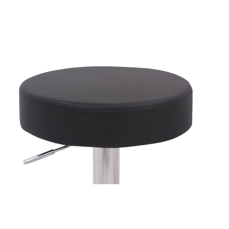 Bartz Swivel Upholstered Adjustable Height Counter Stool with Metal Frame, Black