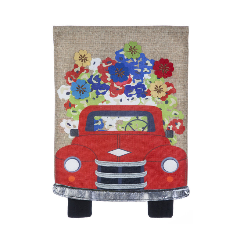 Drapeau de jardin camion en polyester 18 po x 13 po