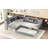L-Shaped Platform Bed Twin Size With Trundle, Solid Wood Platform Bed With Storage Drawers And Shelves-437843744