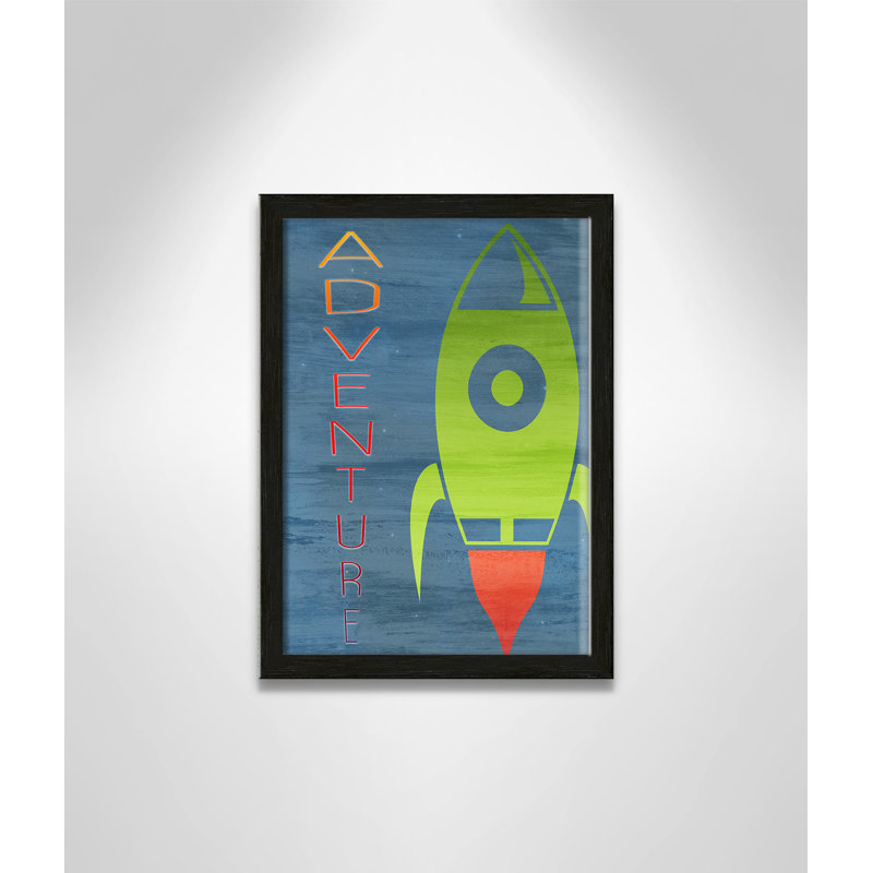 Space Explore 2, impression sur papier, H 14 po x l 10 po x P 1,18 po, Encadré de boîte à grain de bois noir