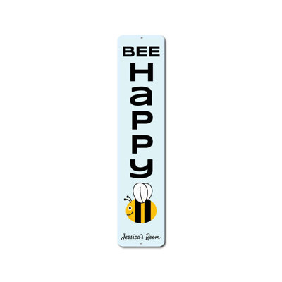 Plaque en aluminium «Bee Happy»