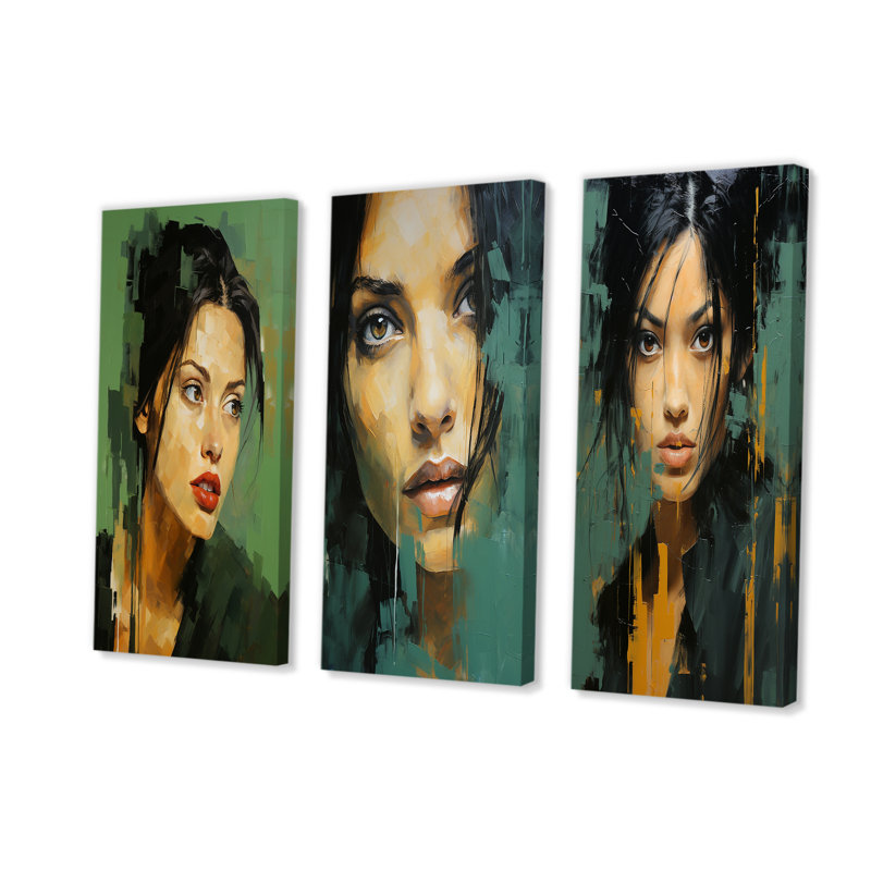 Portrait de jolie jade verte, H 28 po x l 36 po, Toile tendue