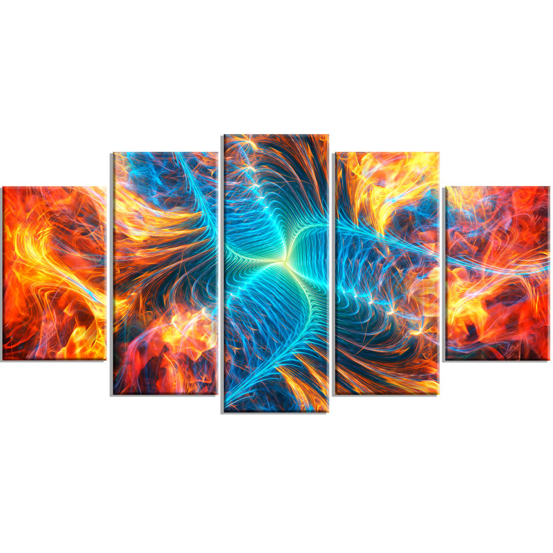 « electric fire », ensemble de 5 impressions sur toiles tendues, Toile tendue