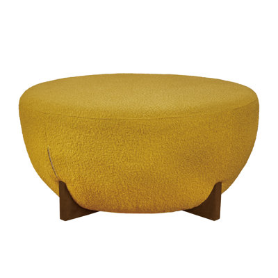 Walnut Finish Fabric Stool with Plywood Seat and Rubberwood Legs