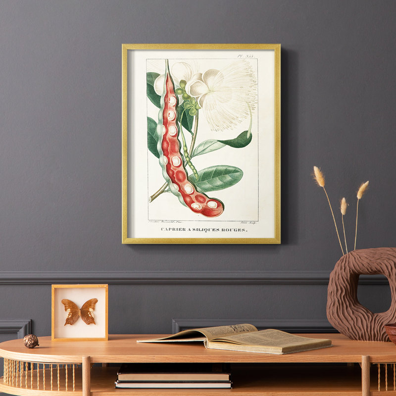 «Turpin Tropical Botanicals», reproduction encadrée en bois massif, H 14 po x l 11 po