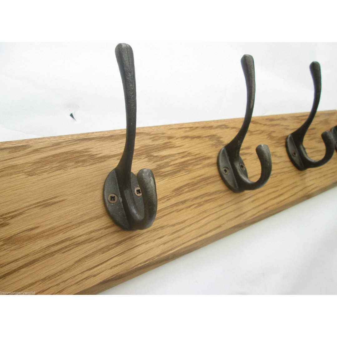 Solid Wood 9 - Hook Wall Mounted Coat Rack